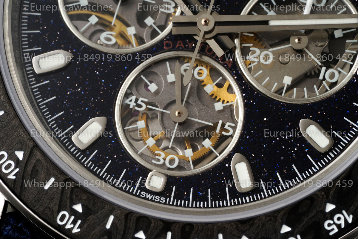 DIW Rolex Daytona Blue Kyanite Carbon Edition – Natural Blue Kyanite Dial