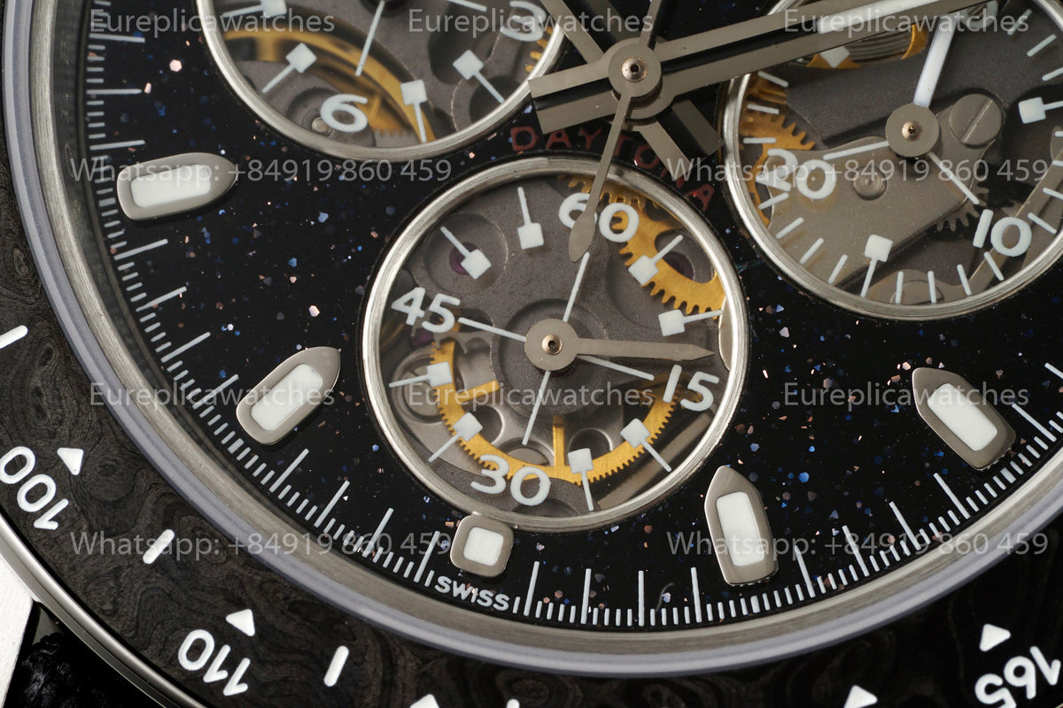 DIW Rolex Daytona Blue Kyanite Carbon Edition – Natural Black Kyanite Dial