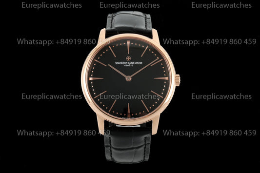 KZ Factory Vacheron Constantin traditionnelle 81180 Black Dial and rose gold case dress watch