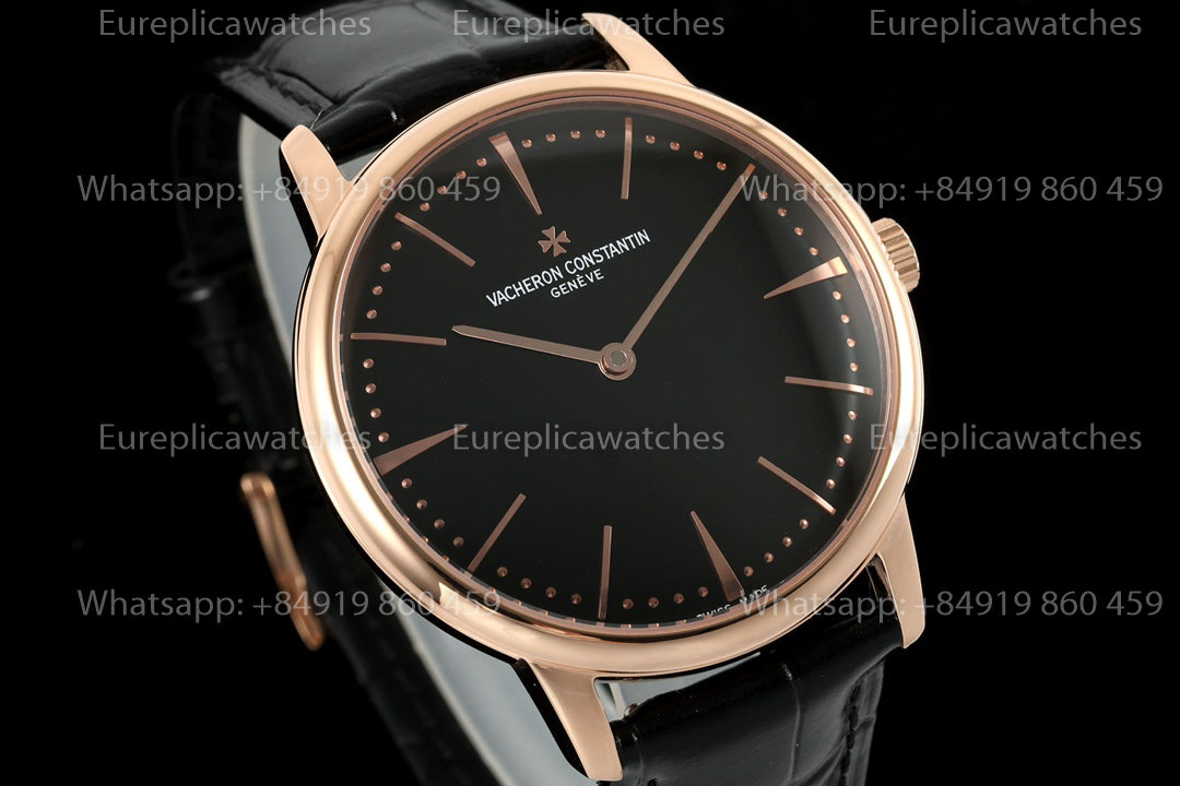 KZ Factory Vacheron Constantin traditionnelle 81180 Black Dial and rose gold case dress watch