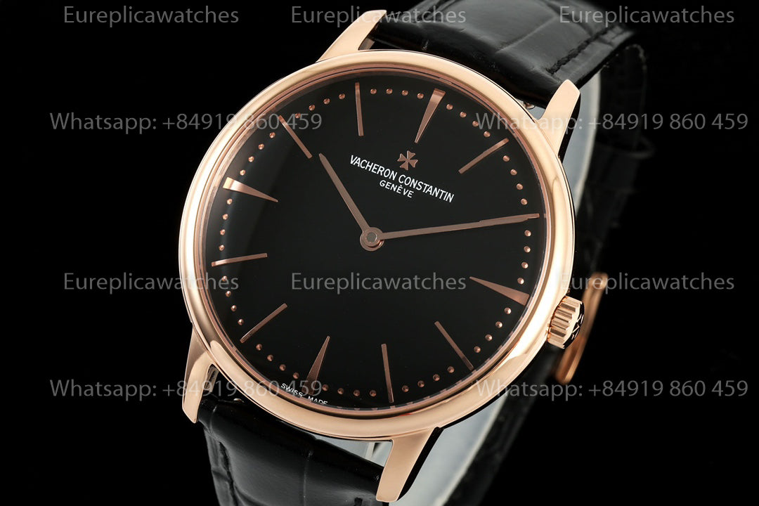 KZ Factory Vacheron Constantin traditionnelle 81180 Black Dial and rose gold case dress watch