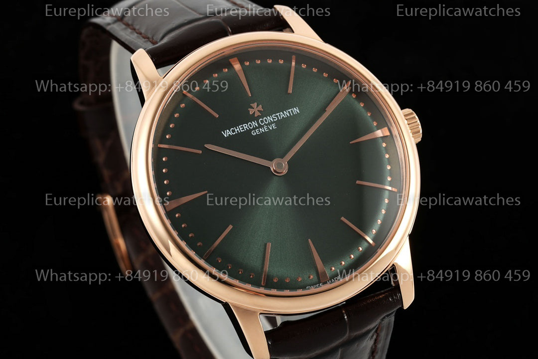 KZ Factory Vacheron Constantin traditionnelle 81180 Green Dial and rose gold case dress watch