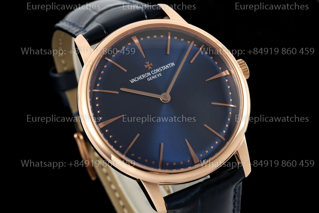 KZ Factory Vacheron Constantin traditionnelle 81180 Blue Dial and rose gold case dress watch