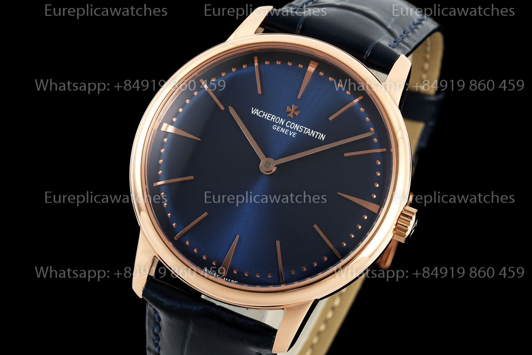 KZ Factory Vacheron Constantin traditionnelle 81180 Blue Dial and rose gold case dress watch
