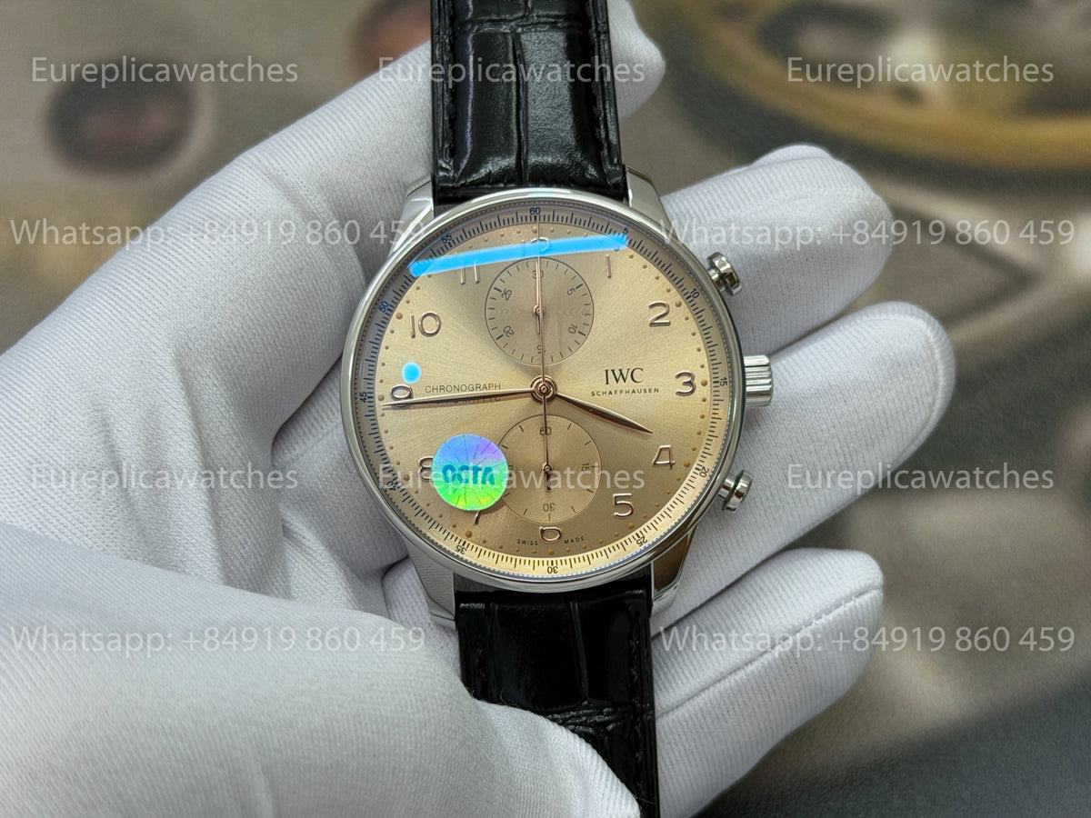 OCTA Factory IWC Portugieser Chronograph IW371605 Gelbes Zifferblatt Edelstahlgehäuse
