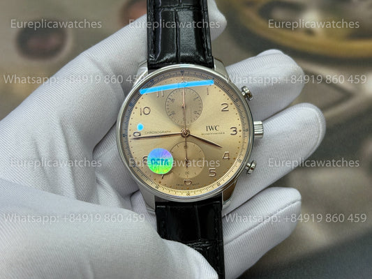 OCTA Factory IWC Portugieser Chronograph IW371605 Yellow Dial Stainless Steel Case