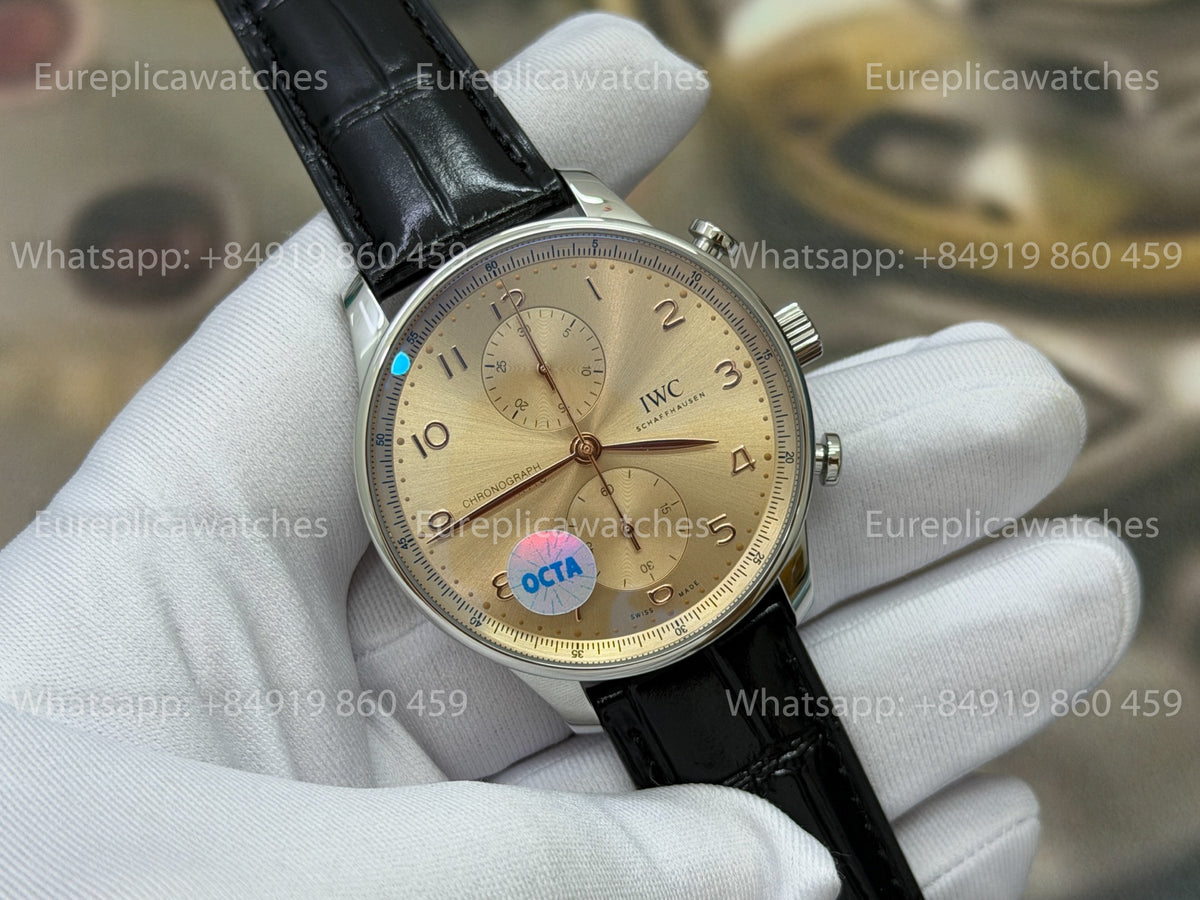 OCTA Factory IWC Portugieser Chronograph IW371605 Gelbes Zifferblatt Edelstahlgehäuse