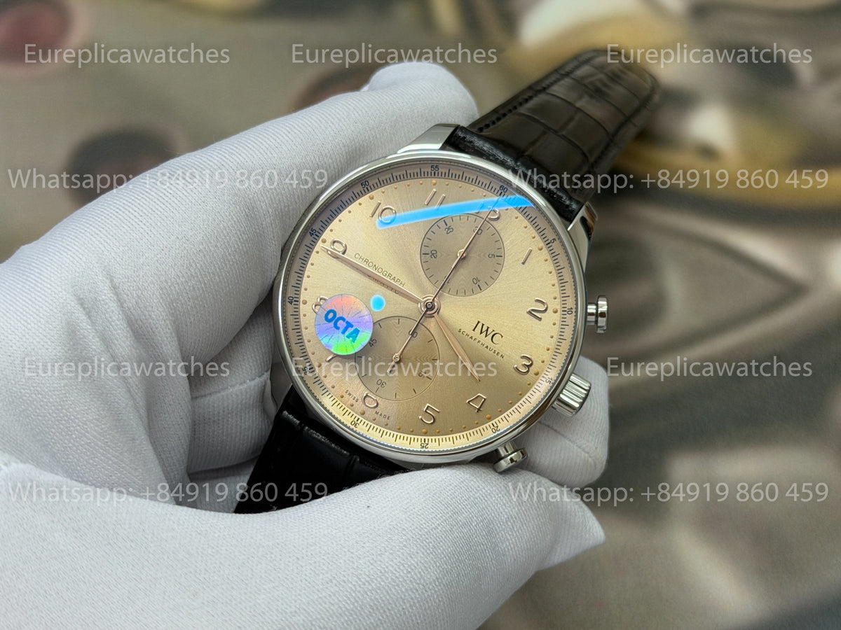 OCTA Factory IWC Portugieser Chronograph IW371605 Gelbes Zifferblatt Edelstahlgehäuse