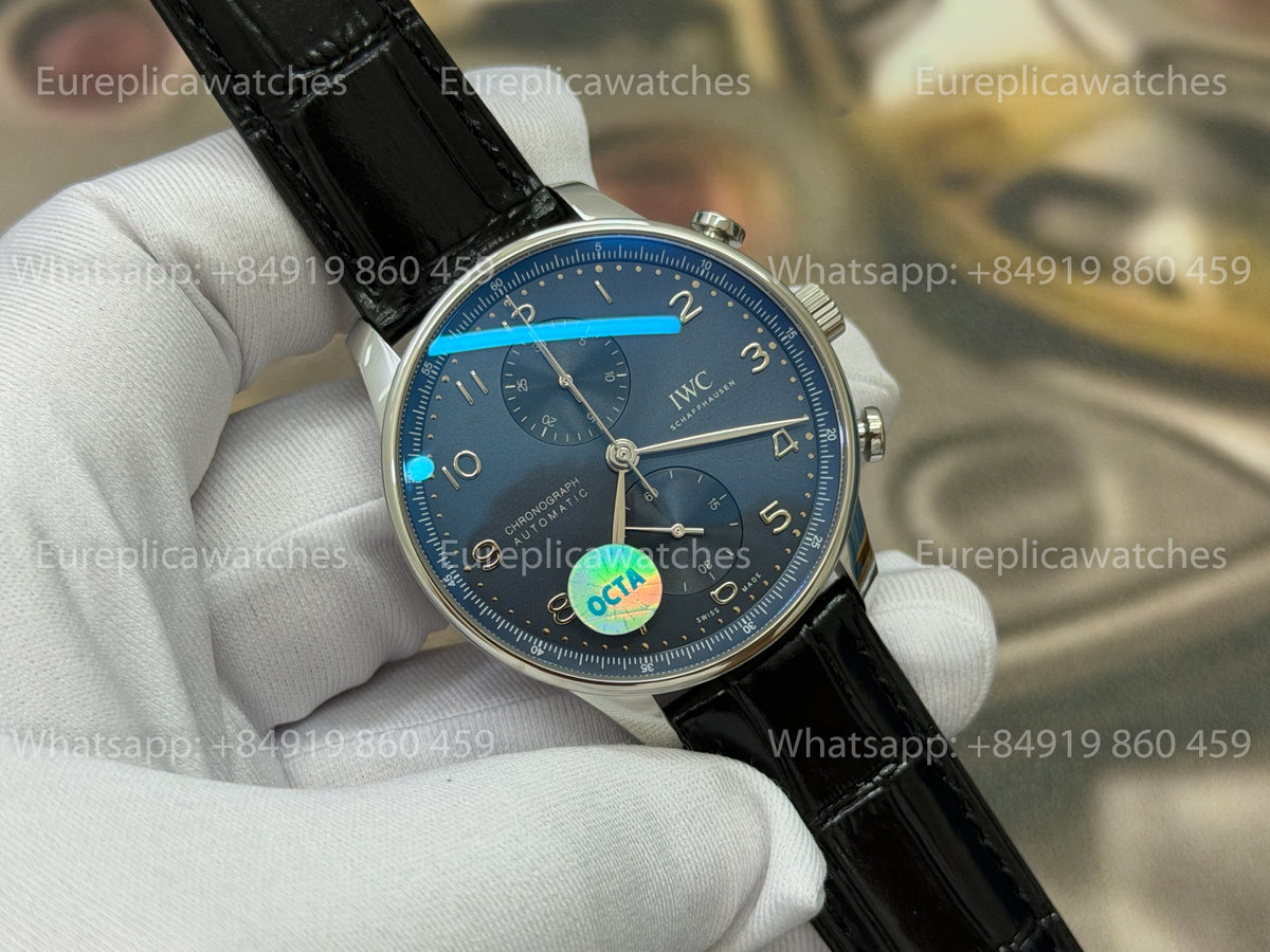 OCTA Factory IWC Portugieser Chronograph IW371605 Blaues Zifferblatt Edelstahlgehäuse