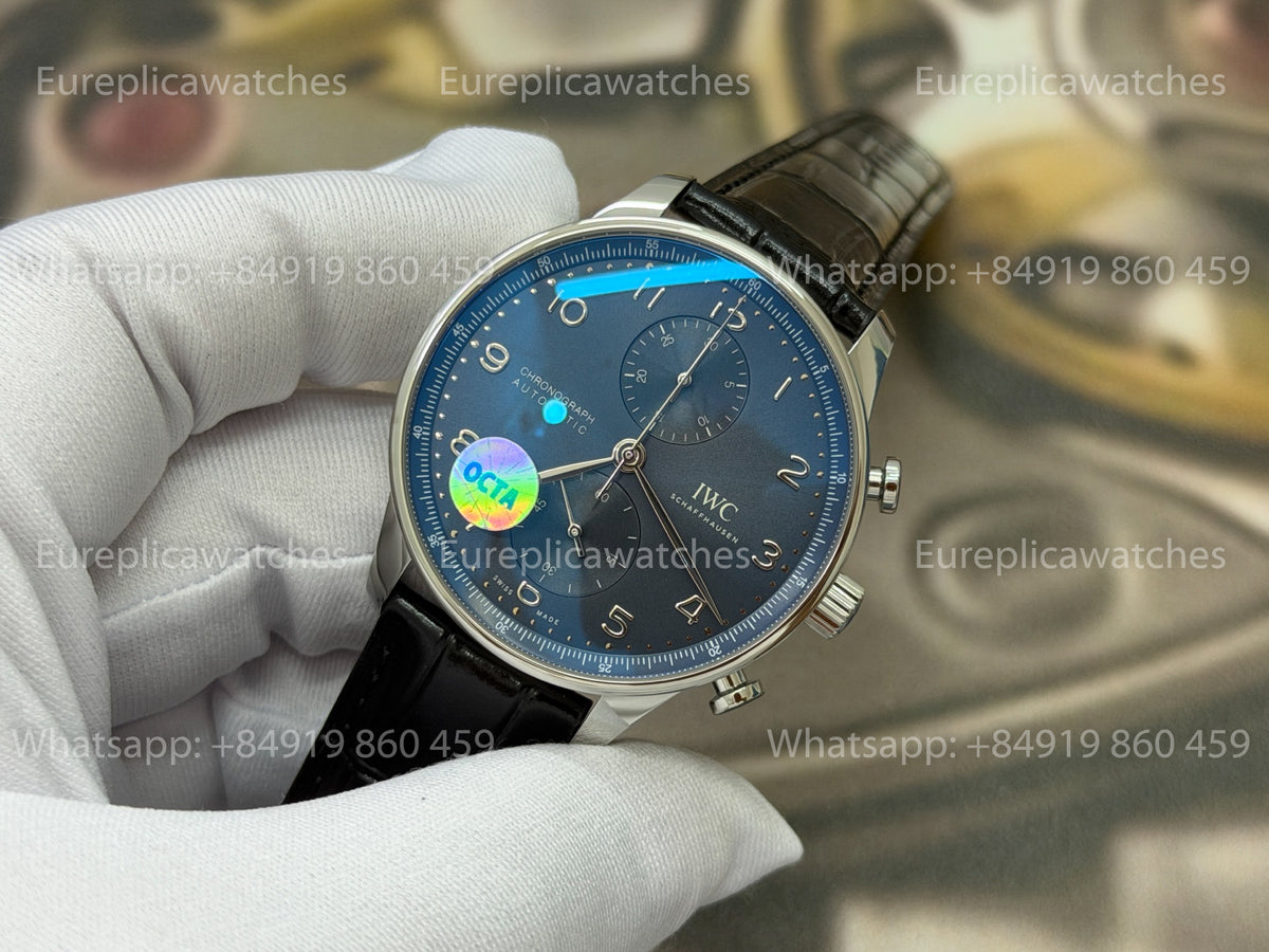 OCTA Factory IWC Portugieser Chronograph IW371605 Blaues Zifferblatt Edelstahlgehäuse