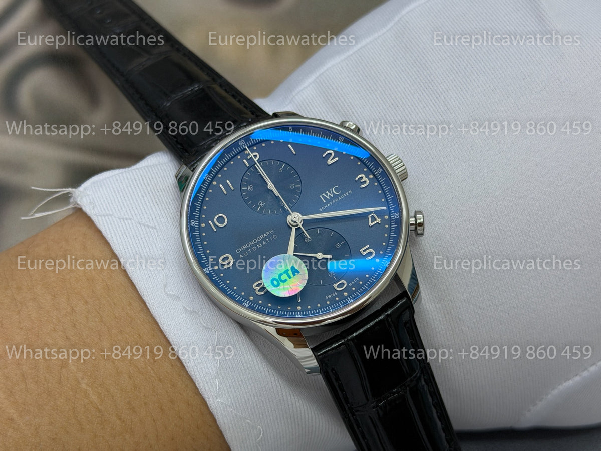 OCTA Factory IWC Portugieser Chronograph IW371605 Blaues Zifferblatt Edelstahlgehäuse