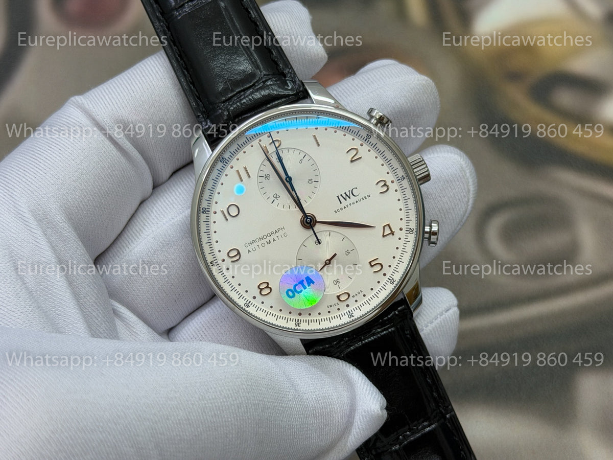 OCTA Factory IWC Portugieser Chronograph IW371605 Blue Leather Strap