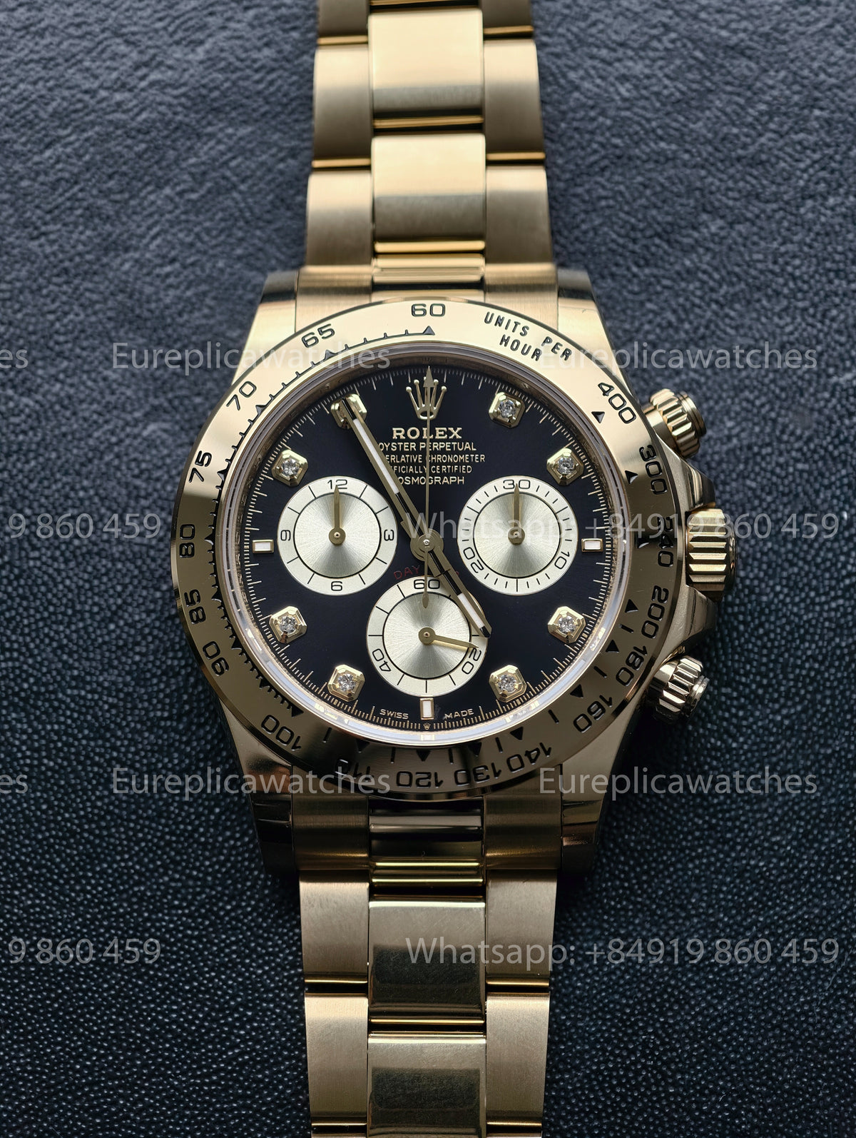 BDS Factory Rolex Daytona 126508 Black Diamond Dial Yellow Gold Bracelet – Full-Weight Edition