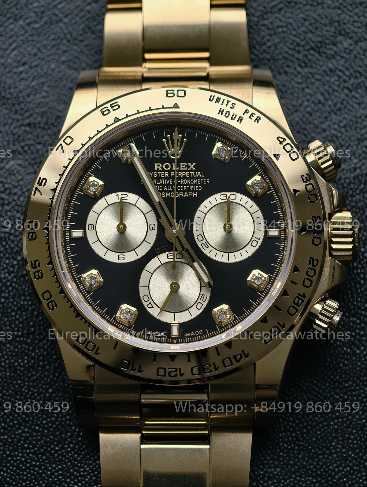 BDS Factory Rolex Daytona 126508 Black Diamond Dial Yellow Gold Bracelet – Full-Weight Edition