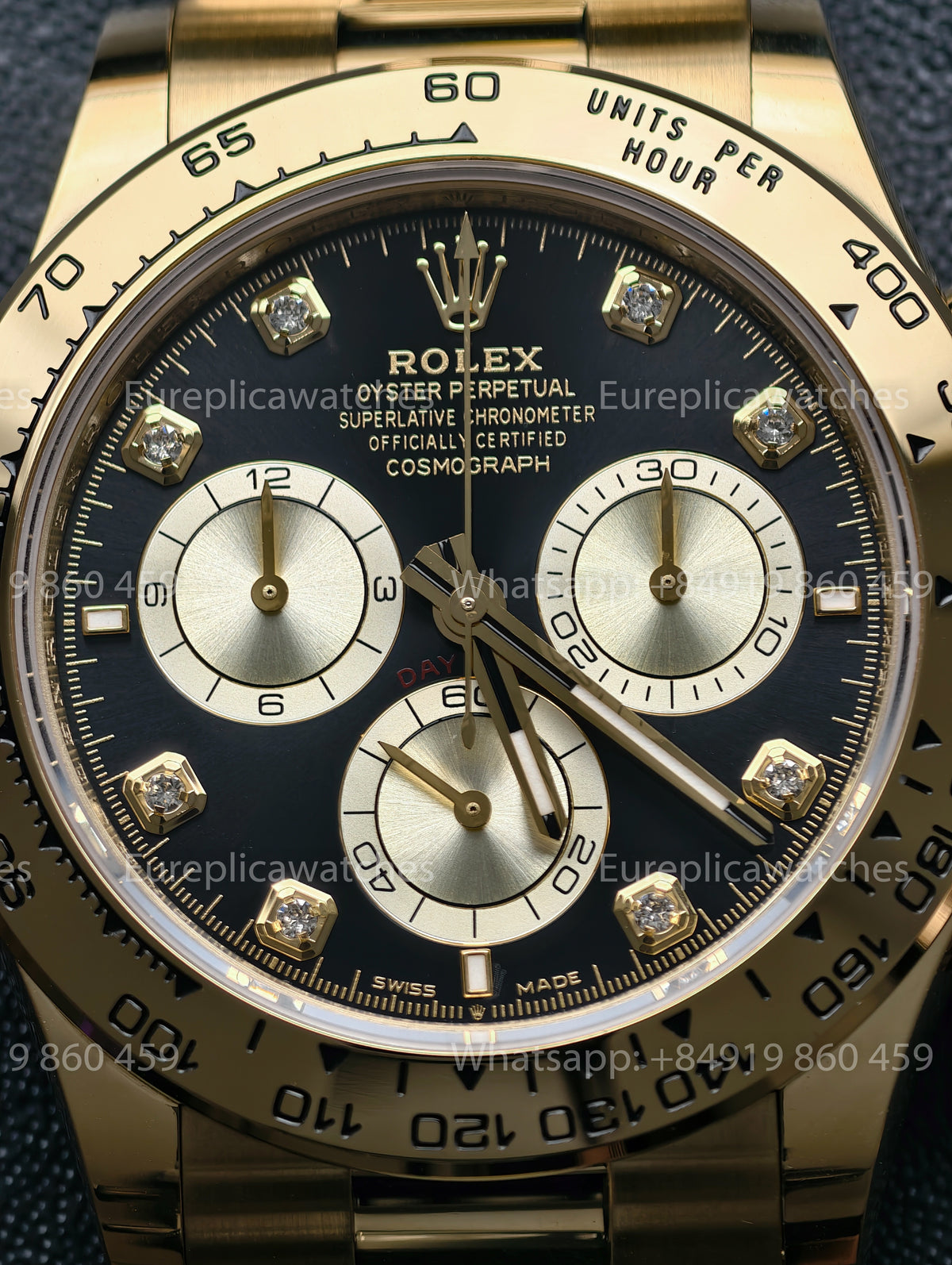 BDS Factory Rolex Daytona 126508 Black Diamond Dial Yellow Gold Bracelet – Full-Weight Edition