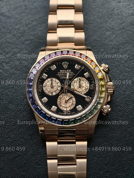 BDS Factory Rolex Cosmograph Daytona Rainbow 116595RBOW Rose Gold – Full-Weight Edition