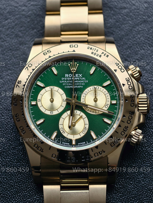 BDS Factory Rolex Daytona John Mayer 2.0 126508 Grünes Zifferblatt Gelbgold – Full-Weight Edition