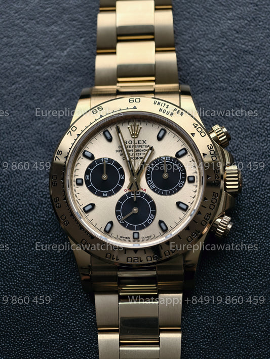BDS Factory Rolex Cosmograph Daytona 116508 „Pikachu“ Champagnerfarbenes Zifferblatt – Full-Weight-Edition