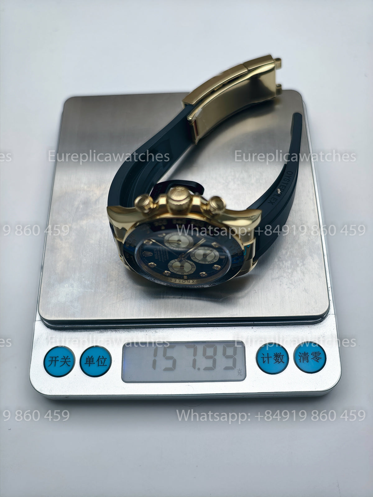 BDS Factory Rolex Cosmograph Daytona 126518LN Yellow Gold Black Diamond Dial Oysterflex – Full-Weight Edition