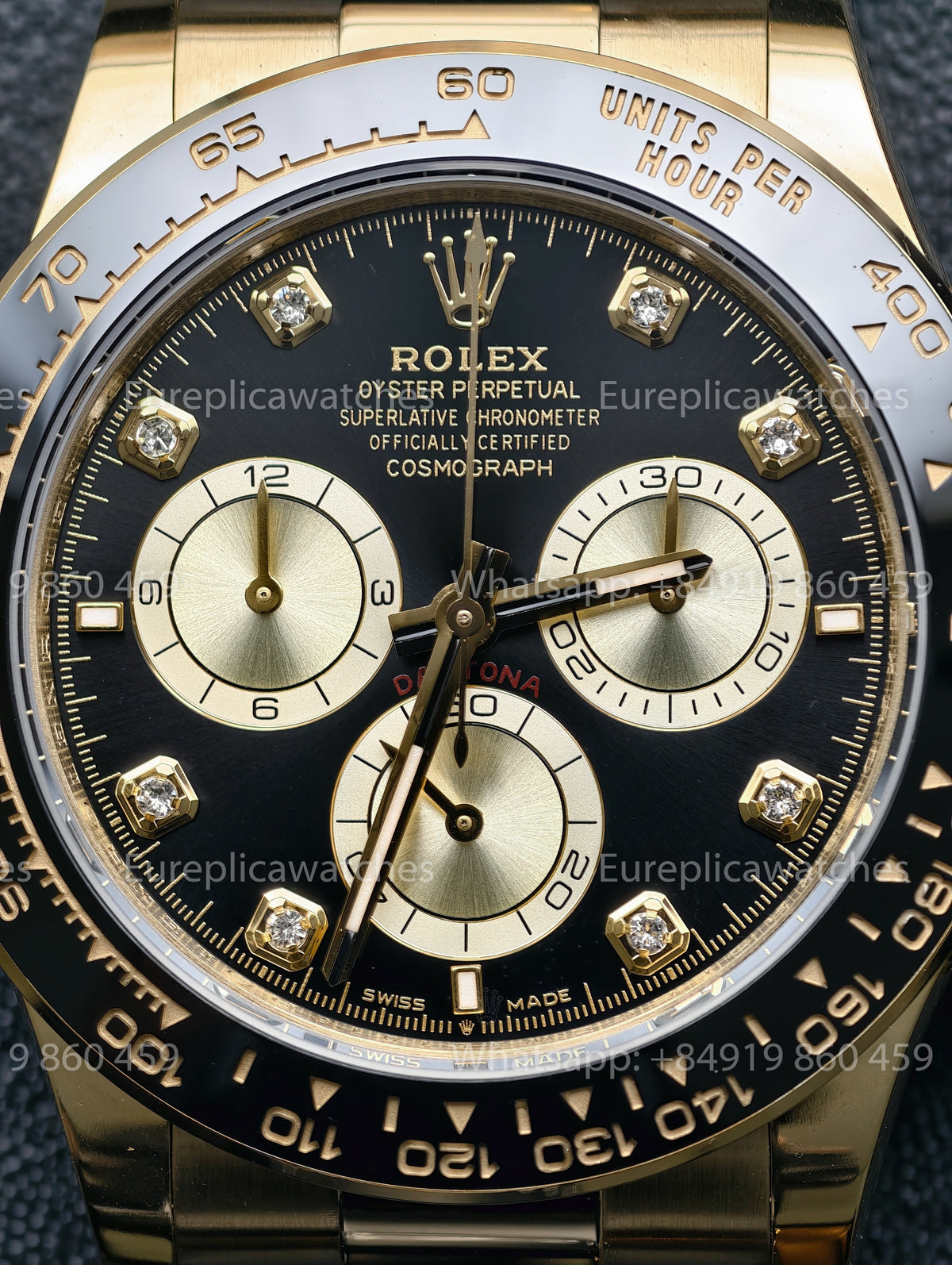 BDS Factory Rolex Cosmograph Daytona 126518LN Yellow Gold Black Diamond Dial Oysterflex – Full-Weight Edition