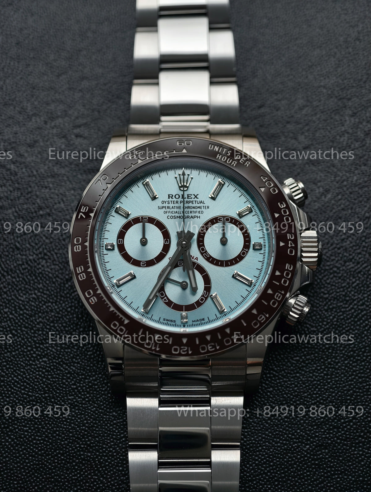 BDS Factory Rolex Cosmograph Daytona 126506 Platinum Ice Blue Baguette Diamond Dial – Full-Weight Edition