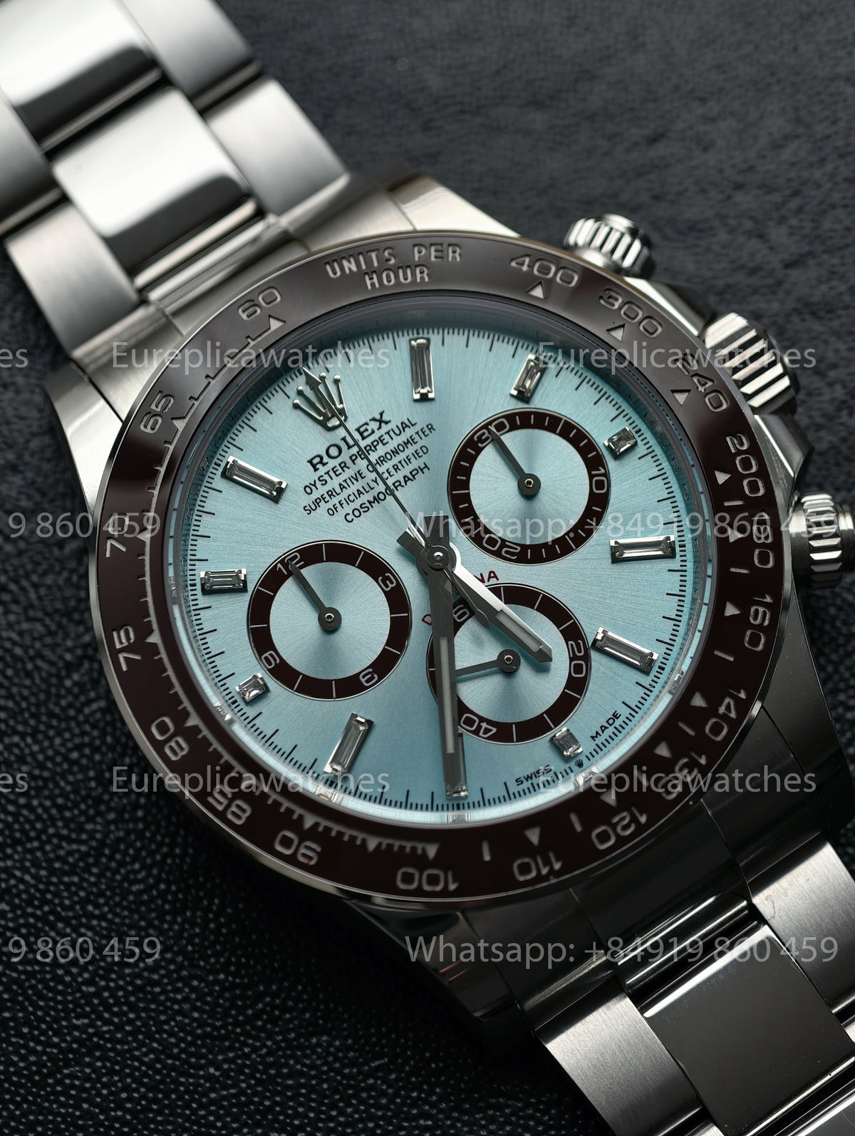BDS Factory Rolex Cosmograph Daytona 126506 Platinum Ice Blue Baguette Diamond Dial – Full-Weight Edition
