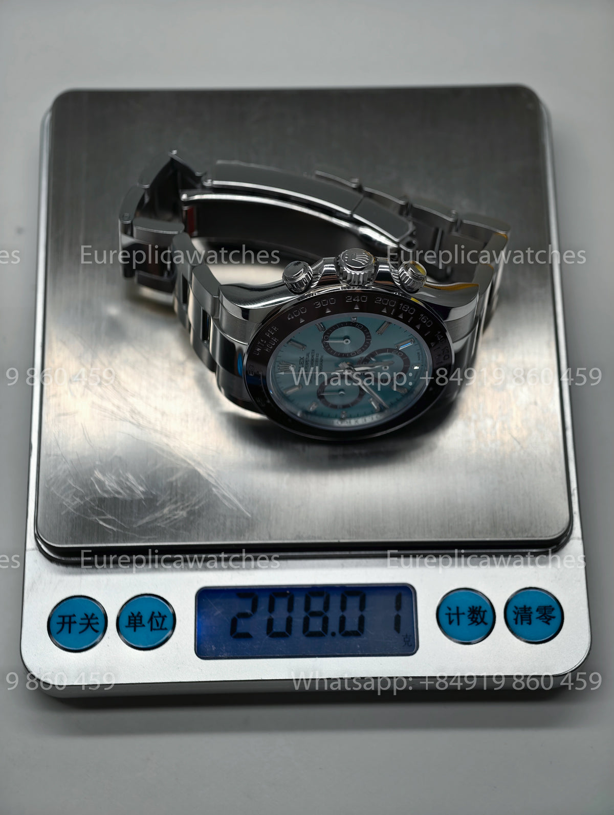 BDS Factory Rolex Cosmograph Daytona 126506 Platinum Ice Blue Baguette Diamond Dial – Full-Weight Edition