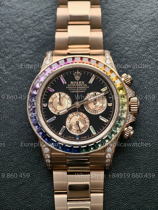 BDS Factory Rolex Cosmograph Daytona Rainbow 116595RBOW Rose Gold – Full-Weight Edition