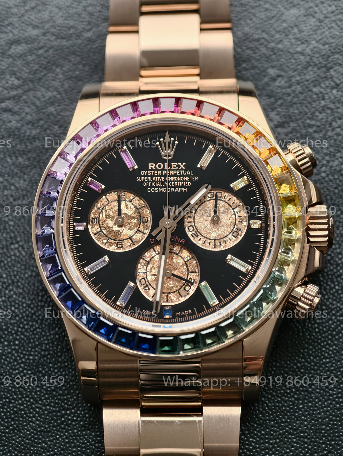 BDS Factory Rolex Cosmograph Daytona Rainbow 116595RBOW Rose Gold 4130 Movement