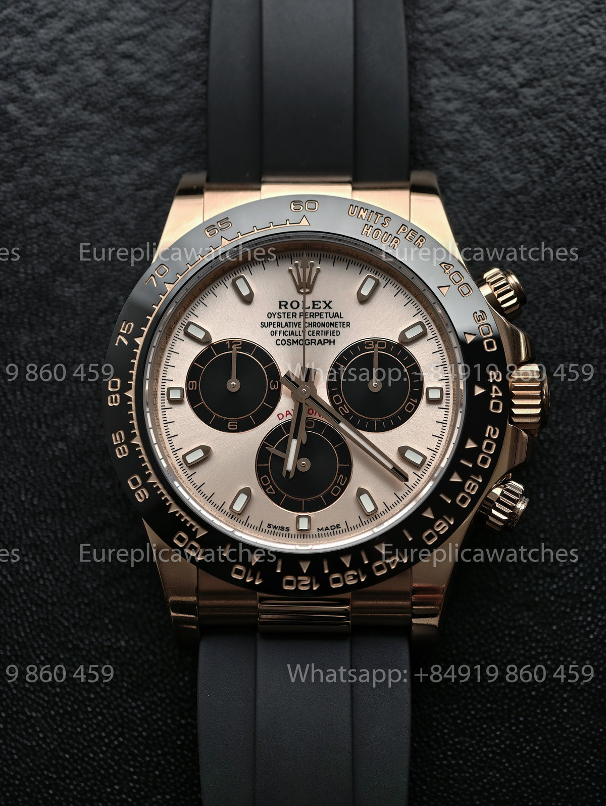 BDS Factory Rolex Cosmograph Daytona 116515LN Sundust Dial Everose Gold Rubber Strap