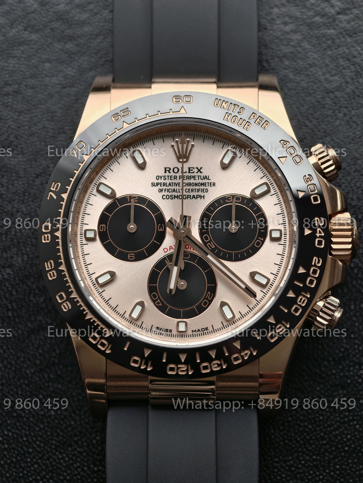 BDS Factory Rolex Cosmograph Daytona 116515LN Sundust Dial Everose Gold Rubber Strap