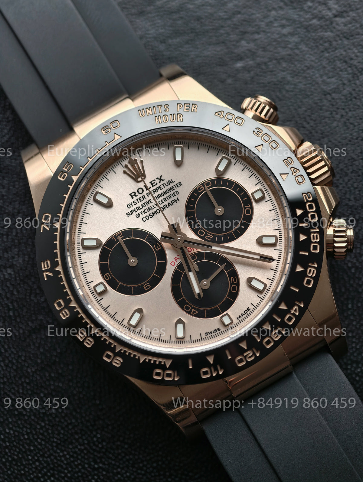 BDS Factory Rolex Cosmograph Daytona 116515LN Sundust Dial Everose Gold Rubber Strap