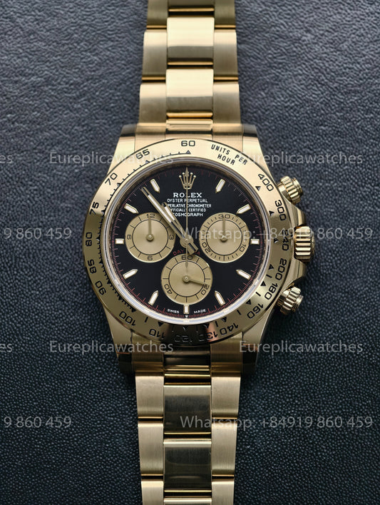 BDS Factory Rolex Cosmograph Daytona 126508-0002 Yellow Gold Black Dial 2023 – Full-Weight Edition