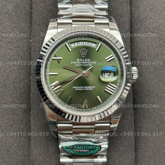 RC Factory - Rolex Daydate 40 228239-0033 Olive Dial RFC 3255 Movement