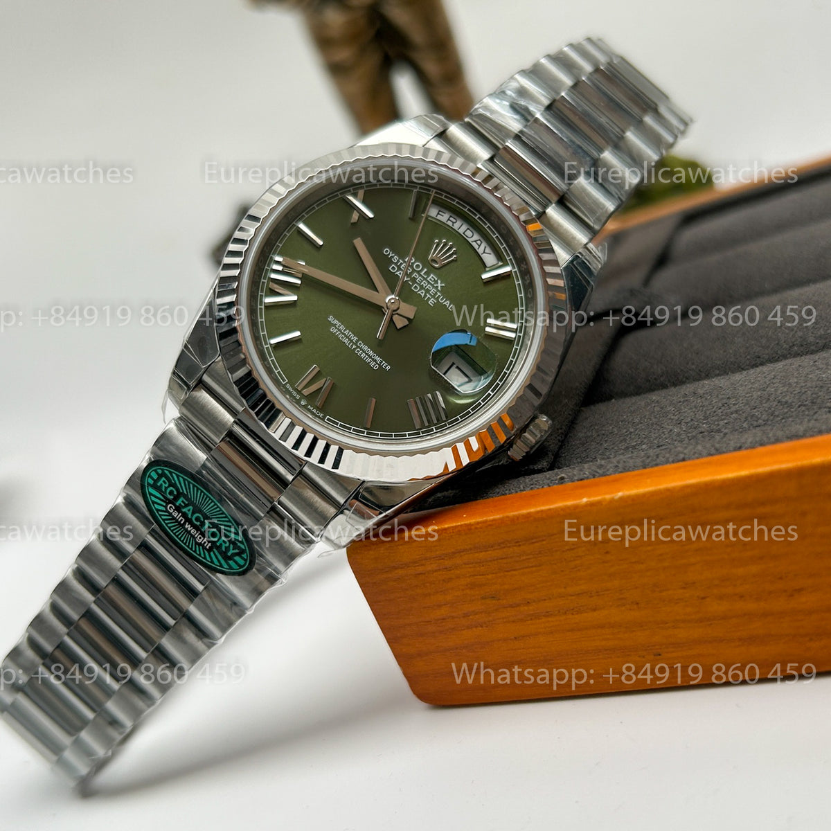 RC Factory - Rolex Daydate 40 228239-0033 Olive Dial RFC 3255 Movement