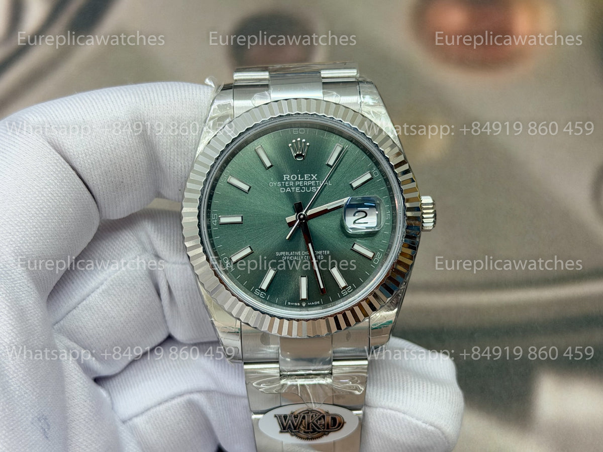 WKD Factory Rolex Datejust 41mm 126300-0019 Fluted Bezel Green Dial
