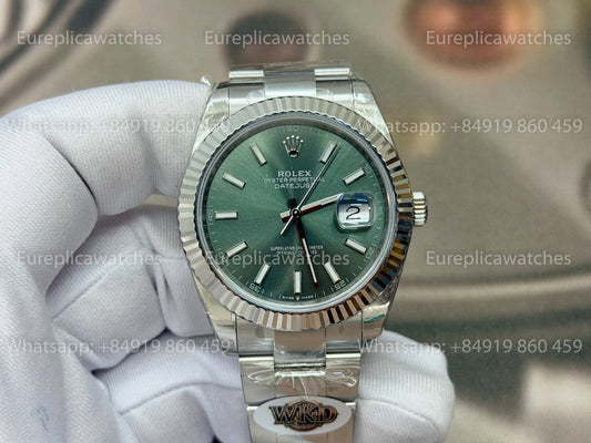 WKD Factory Rolex Datejust 41mm 126300-0019 Fluted Bezel Green Dial