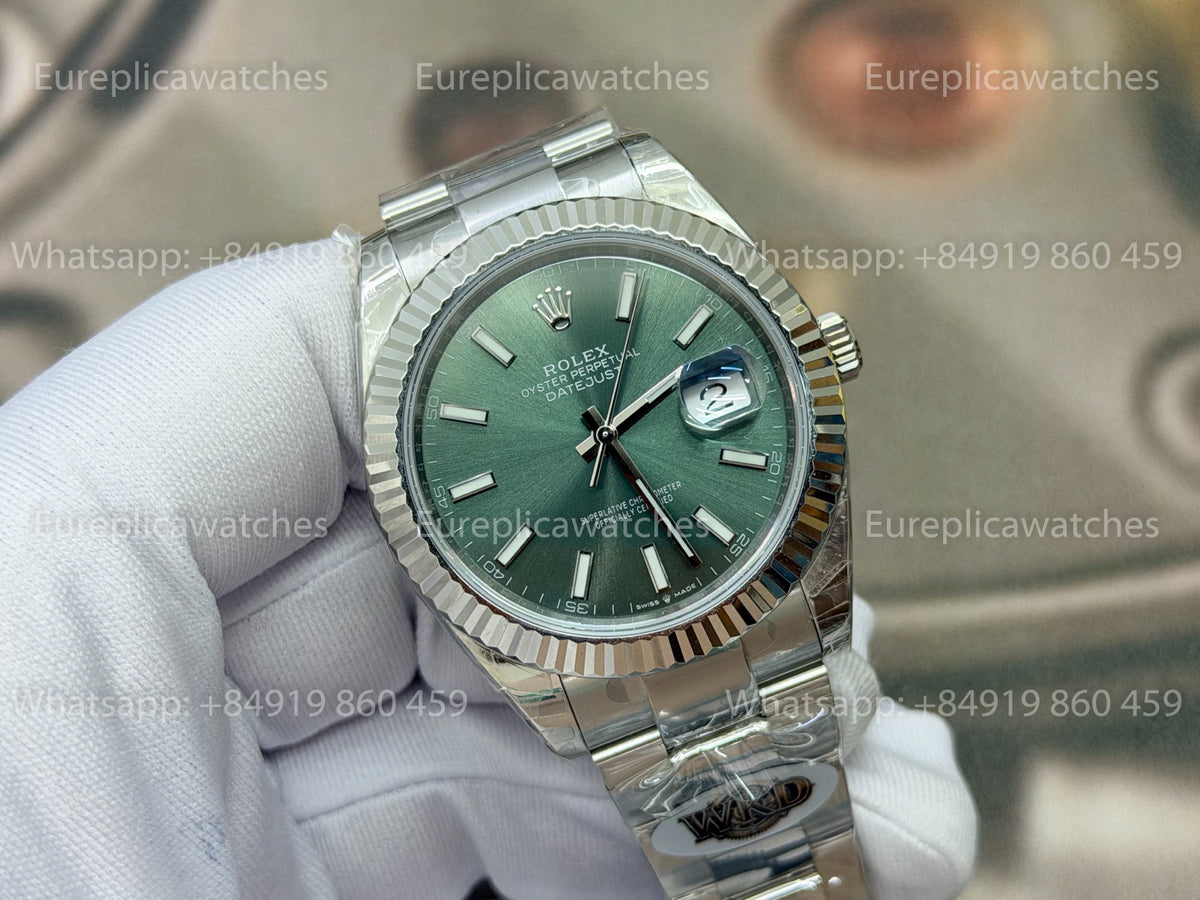 WKD Factory Rolex Datejust 41mm 126300-0019 Fluted Bezel Green Dial