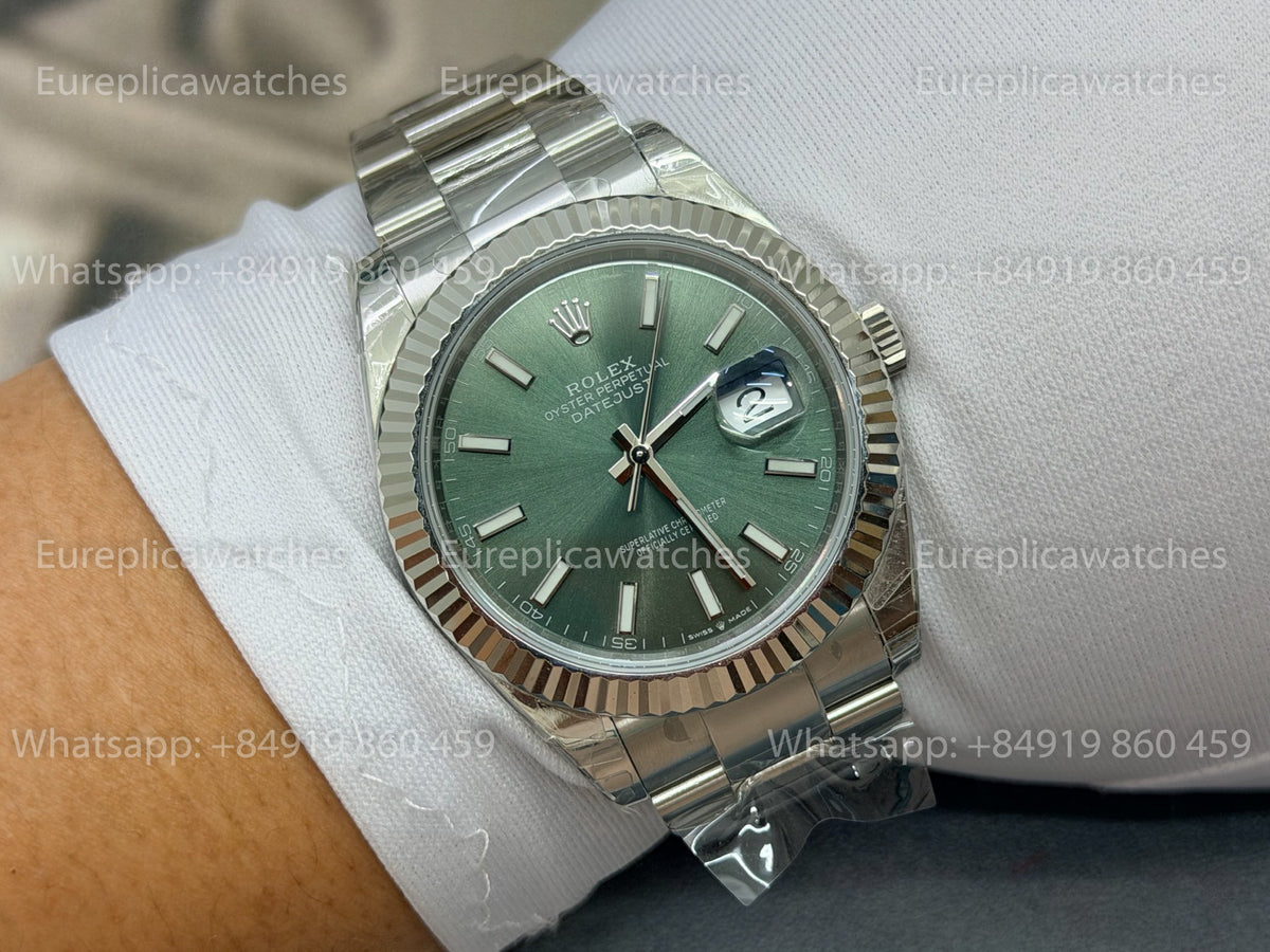 WKD Factory Rolex Datejust 41mm 126300-0019 Fluted Bezel Green Dial