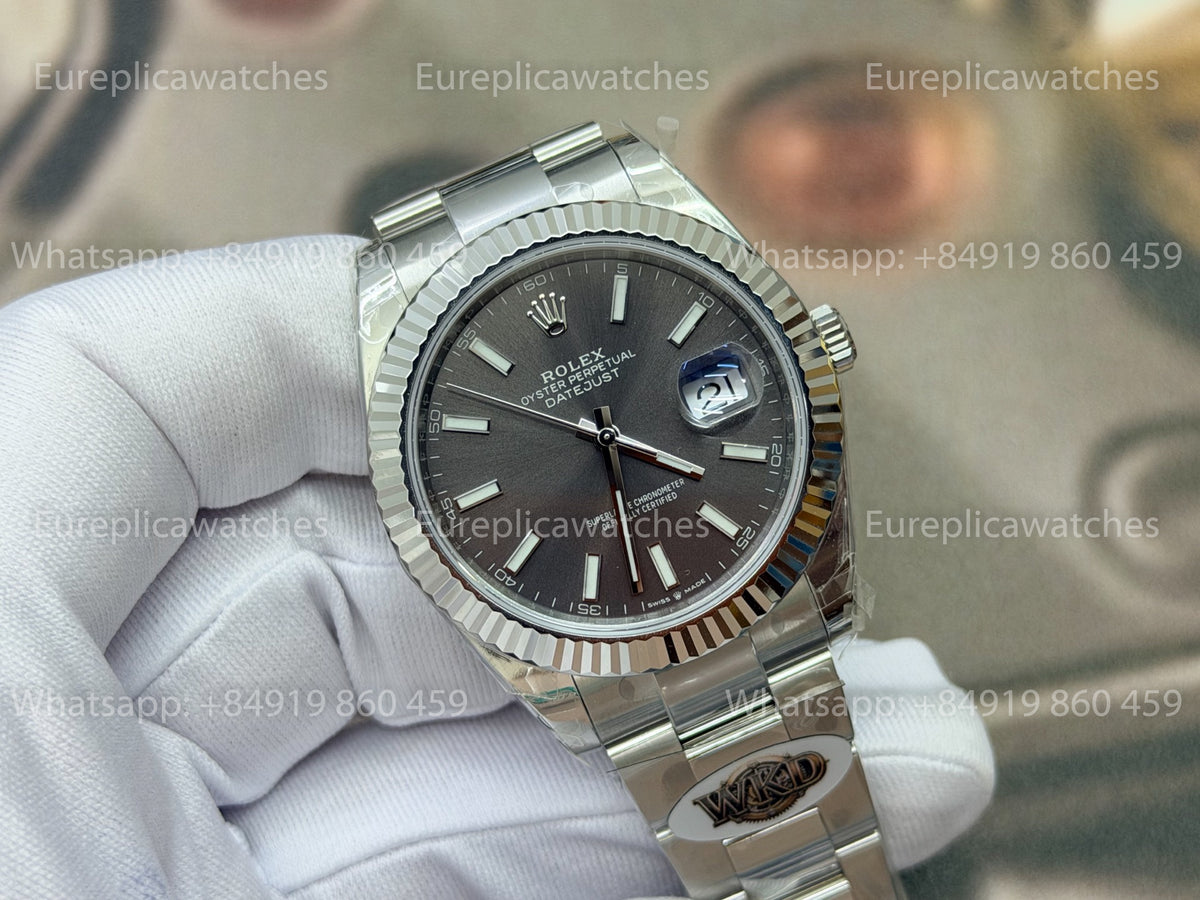 WKD Factory Rolex Datejust 41mm 126334-0017 Rhodium Dial Grey Dial
