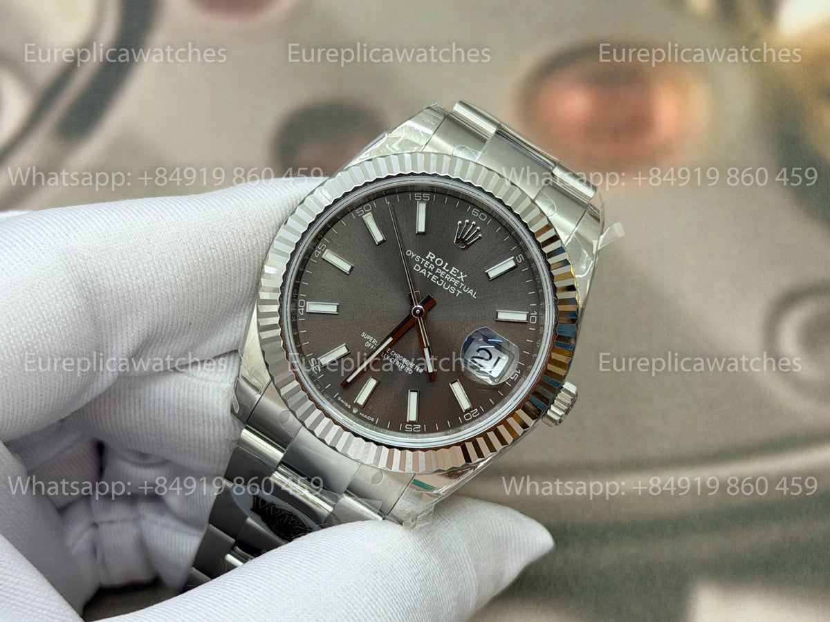 WKD Factory Rolex Datejust 41mm 126334-0017 Rhodium Dial Grey Dial
