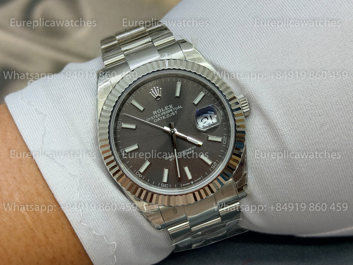 WKD Factory Rolex Datejust 41mm 126334-0017 Rhodium Dial Grey Dial
