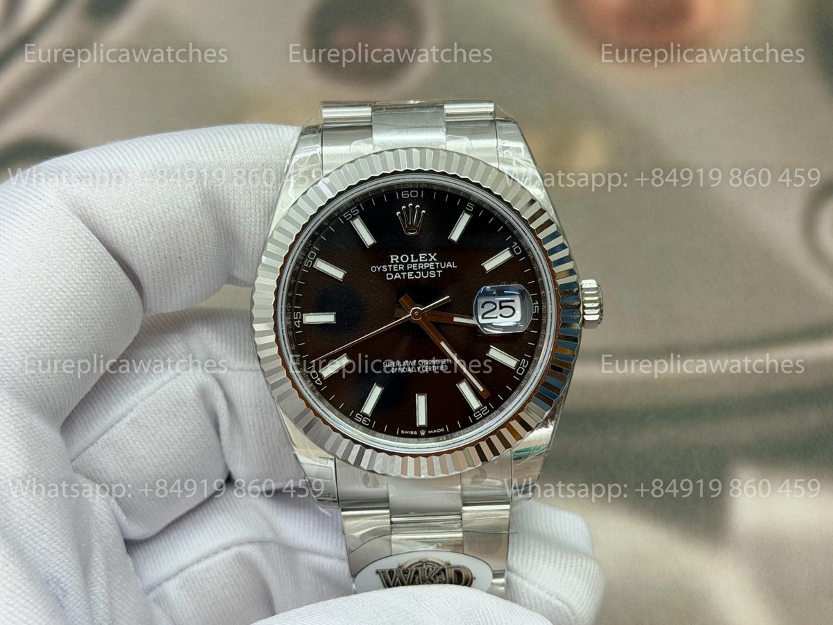 WKD Factory Rolex Datejust 41mm 126334-0017 Fluted Bezel Black Dial