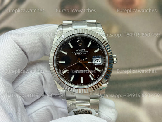 WKD Factory Rolex Datejust 41mm 126334-0017 Fluted Bezel Black Dial