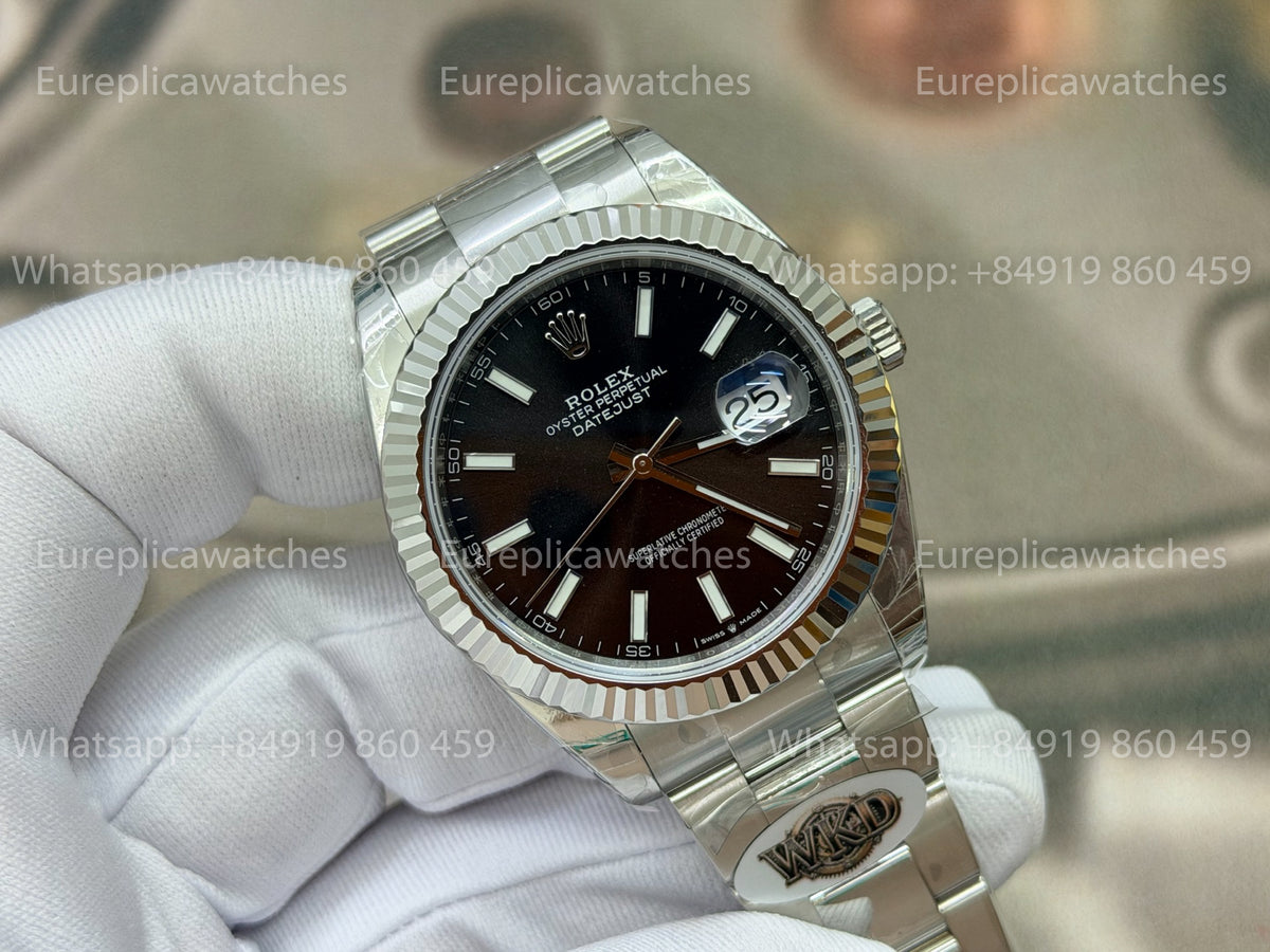WKD Factory Rolex Datejust 41mm 126334-0017 Fluted Bezel Black Dial