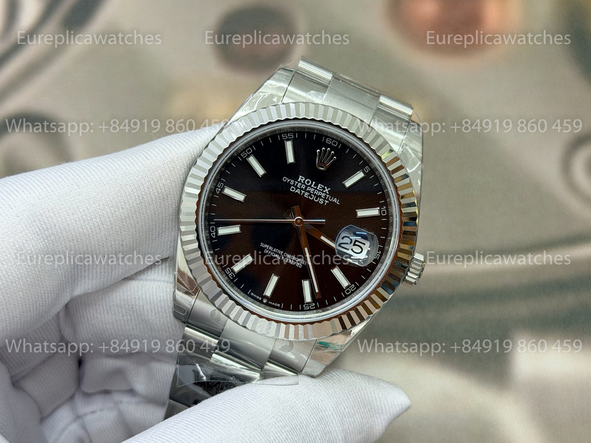 WKD Factory Rolex Datejust 41mm 126334-0017 Fluted Bezel Black Dial