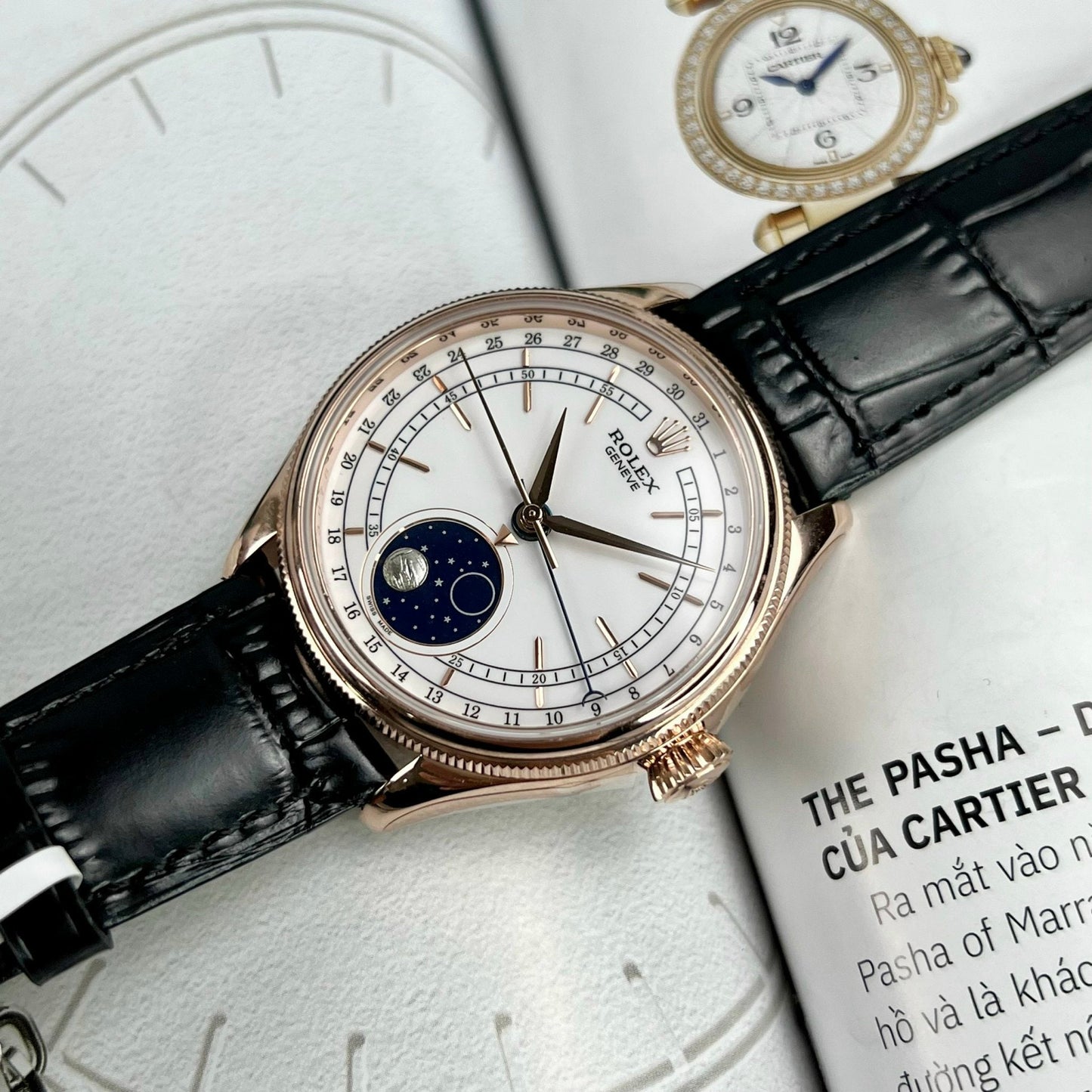 Rolex Cellini Moonphase 50535 18 Karat Roségold gefüllt KZ Factory