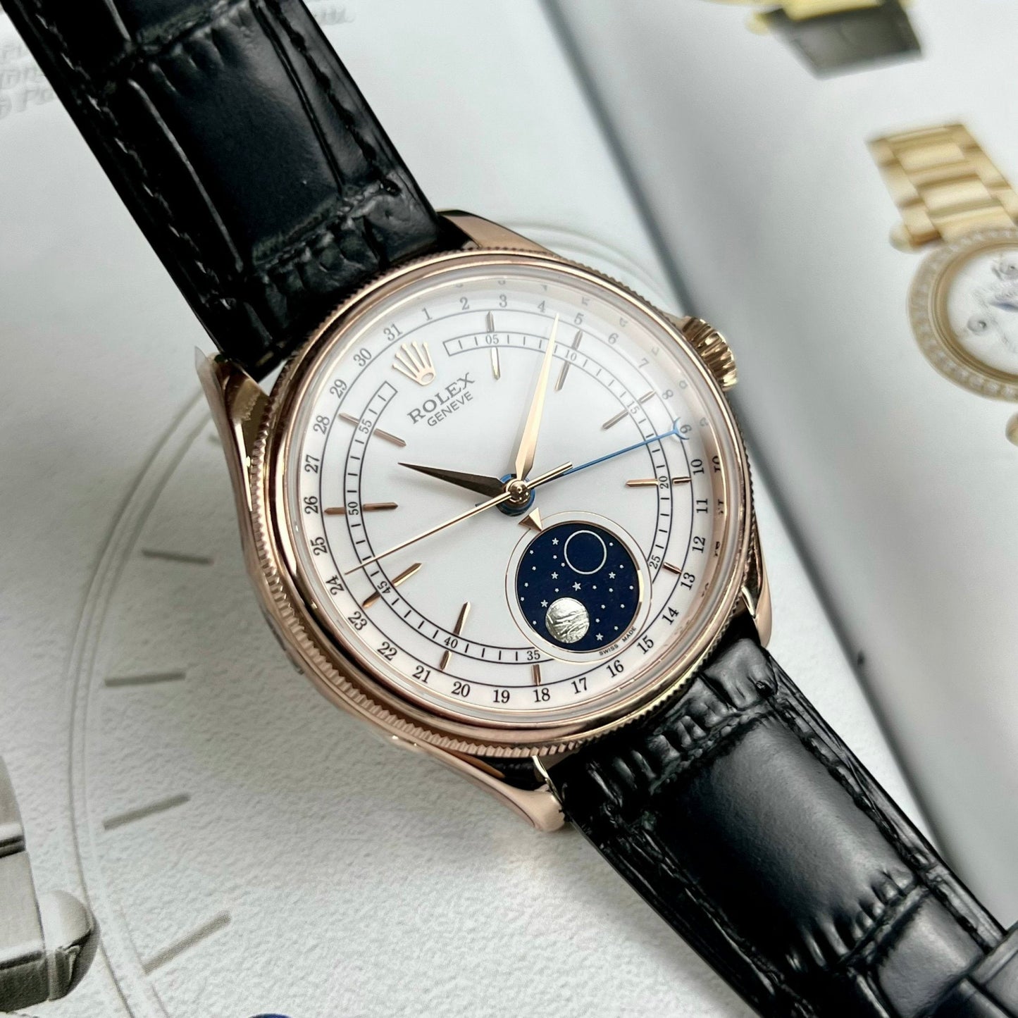Rolex Cellini Moonphase 50535 18 Karat Roségold gefüllt KZ Factory