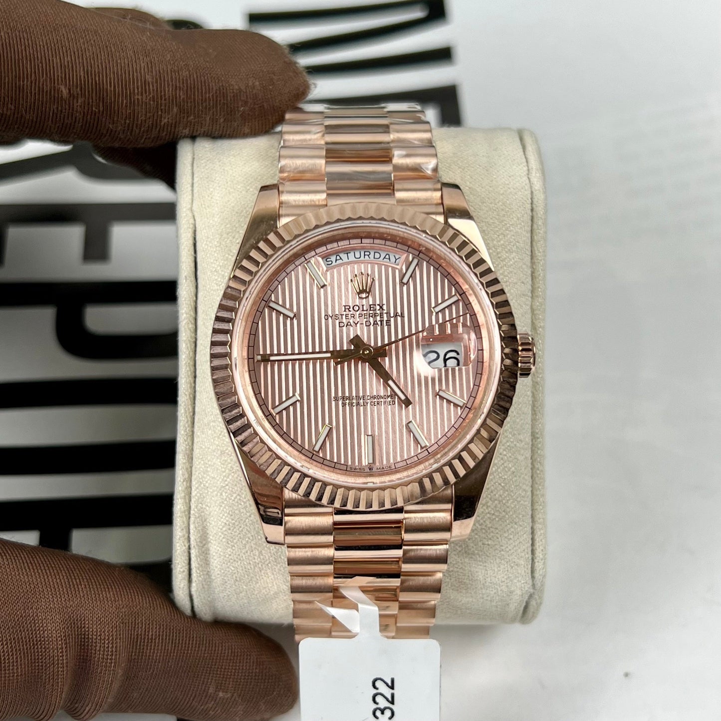 Rolex Oyster Day-Date 40 mm Chodmip 228235 beschichtet mit 18 Karat Roségold, beste 1:1-Edition, 130 Gramm