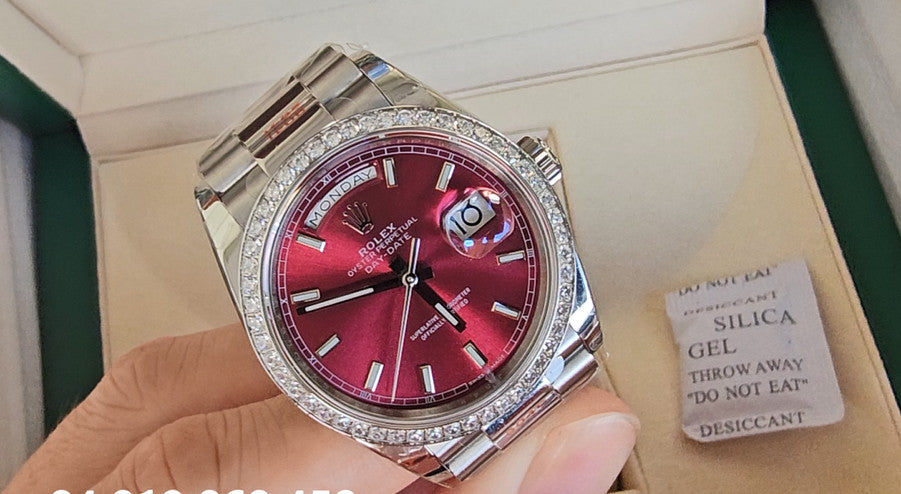 Rolex Day Date 118239-0288 Rotes Zifferblatt 1:1 Best Edition EW Factory Stone Lünette